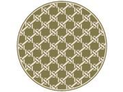 8 Marlinspike Rapture Sage Green and Antique White Round Area Throw Rug