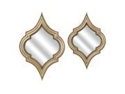Set of 2 Malena Moroccan Inspired Gold Champagne Wall Mirrors 27