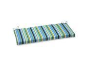 45 Strisce Luminose Blue Green and Yellow Striped Outdoor Patio Bench Cushion