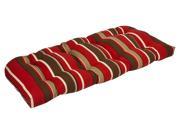 Outdoor Patio Furniture Wicker Loveseat Cushion Tropical Red Stripe