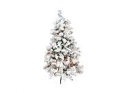 6.5 Pre Lit Heavily Flocked Pine Medium Artificial Christmas Tree Clear Lights