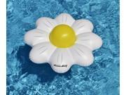 48 White Summer Daisy Inflatable Novelty Swimming Pool Inner Tube with Yellow Polka Dot Beach Ball