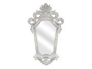 50.75 Baroque Inspired Silver Venetian Wall Mirror with Romantic Scrolls