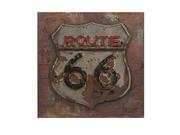 31.5 Hand Painted Historic Route 66 Three Dimensional Distressed Metal Art