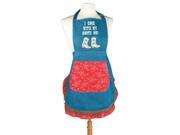 24 Cowgirl Blue Cook With My Boots On Embroidered Chef Apron with Frayed Trim