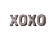 Set of 4 Industrial Chic Hugs and Kisses XOXO Silver Metal Letters Wall Art Decor 30.5