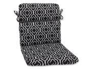 40.5 Traliccio Maglia Black and White Outdoor Patio Rounded Chair Cushion