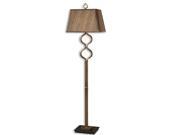 64 Modern Coffee Bronze and Matte Black Silkened Chocolate Bronze Floor Lamp