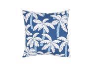 20 True Blue Sky Blue and Ivory Palm Tree Pattern Decorative Throw Pillow