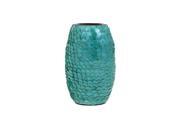 12.25 Thessalonike Mermaid Blue Shimmering Iridescent Capiz Shell Ceramic Flower Vase