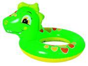24 Green and Orange Dinosaur Children s Inflatable Swimming Pool Inner Tube Ring