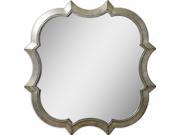 42 Antiqued Silver and Light Champagne Square Wall Mirror