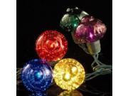 Set of 25 Multi Colored Crystal Novelty Christmas Lights Green Wire