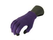Unisex Purple Knit Winter Magic Touchscreen Gloves One Size