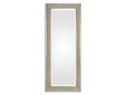 81.5 Mazzone Grand Beveled Mirror with Texture Wrapped Pine Wood Frame