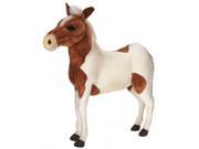 41.5 Lifelike Handcrafted Extra Soft Plush Brown and White Pony Horse Ride On Stuffed Animal