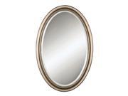 31 Hand Laid Champagne Silver Leaf Finish Oval Wall Mirror