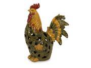 17 Chanticleer Italianate Red Butternut and Green Table Top Ceramic Rooster