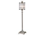 32 Silver Plated Metal Glass Rods Round Drum Shade Buffet Table Lamp