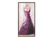 39.5 Romantic Poem Purple and Red Ball Gown Dress Oil on Canvas Floating Frame Wall Art Decor