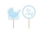 Club Pack of 144 Baby Blue It s a Boy! Party Decorating Cupcake Dessert Topper Picks