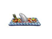 Pack of 6 Blue and Silver Inflatable Shark Buffet Novelty Party Cooler 4.5