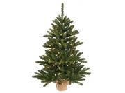 2 x 14 Pre LIt Anoka Pine Artificial Christmas Tree in Burlap Base Multi Dura Lights