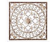 31.25 Distressed Bronze and Ivory Medallion Wall Decoration