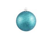Turquoise Blue Holographic Glitter Shatterproof Christmas Ball Ornament 4 100mm
