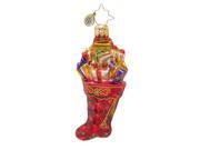 Christopher Radko Glass Scarlet Splendor Stocking Gem Christmas Ornament 1017215