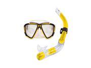 Yellow Kona Pro Teen or Adult Scuba Mask and Snorkel Dive Set