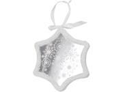9 Pre Lit LED White Sparkle Snowflake Scene Christmas Snowflake Ornament