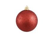Shatterproof Red Hot Holographic Glitter Christmas Ball Ornament 8 200mm