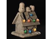 18 Peanuts Snoopy on a Doghouse with Retro Lights Solar Christmas or Garden Figure