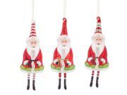 Pack of 12 Whimsical Glass Santa Claus Christmas Figure Ornaments 9