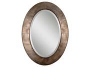 38 Antiqued Champagne Silver Oval Wall Mirror