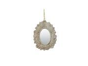 4 Rich Elegance Champagne Gold Glittered Ornate Oval Mirror Christmas Ornament