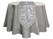 Pack of 2 Beige and Silver Maple Leaf Table Top Runner 72