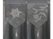 Pack of 4 Gray and Silver Snowflakes and Ornaments Decorative Christmas Holiday Table Runners 70