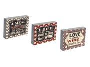 Club Pack of 12 Gray Black and Red Decorative Wine Wall Decor Art Plaques 7.5