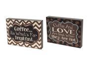 Pack of 6 Brown and Black Decorative Coffee Wall Decor Art Plaques 10.5