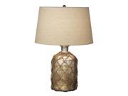 Pack of 2 Small Rustic Style Mercury Glass and Woven Jute Lamps 23