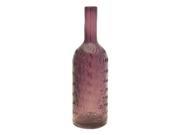 Set of 2 Hand Blown Purple Glass Decorative Bottle 15