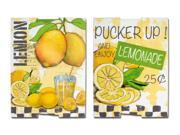 Set of 2 Yellow Lemon Wall Decorative Plaques 21 H