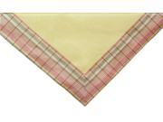 Pack of 2 Pink Green Yellow and Cream Dupion Plaid Table Cloth Toppers 54