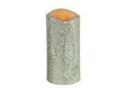 6 Gold Glittered Battery Operated LED Flameless Wax Pillar Candles 3 x 6