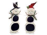 Pack of 4 Ivory and Black Chalkboard Decorative Snowman 23