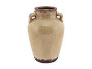 Pack of 6 Beige Brown and Solid Pink Rustic Style Decorative Flower Vase 6 x 9.5