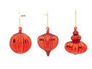 Club Pack of 12 Scarlet Red Shatterproof Ribbed Finial Onion Ball Christmas Ornaments 5.5