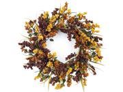 Pack of 2 Yellow Orange and Purple Berries with Grass Fall Wreath 26